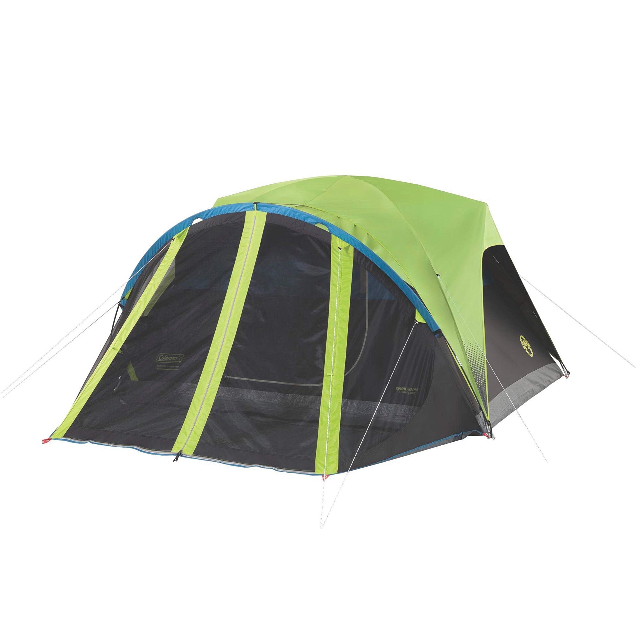 Coleman Carlsbad Dark Room Tent with Screened Porch, 4/6 Person Tent Blocks 90% of Sunlight to Keep Inside Cool, Weatherproof Shelter with Easy Setup