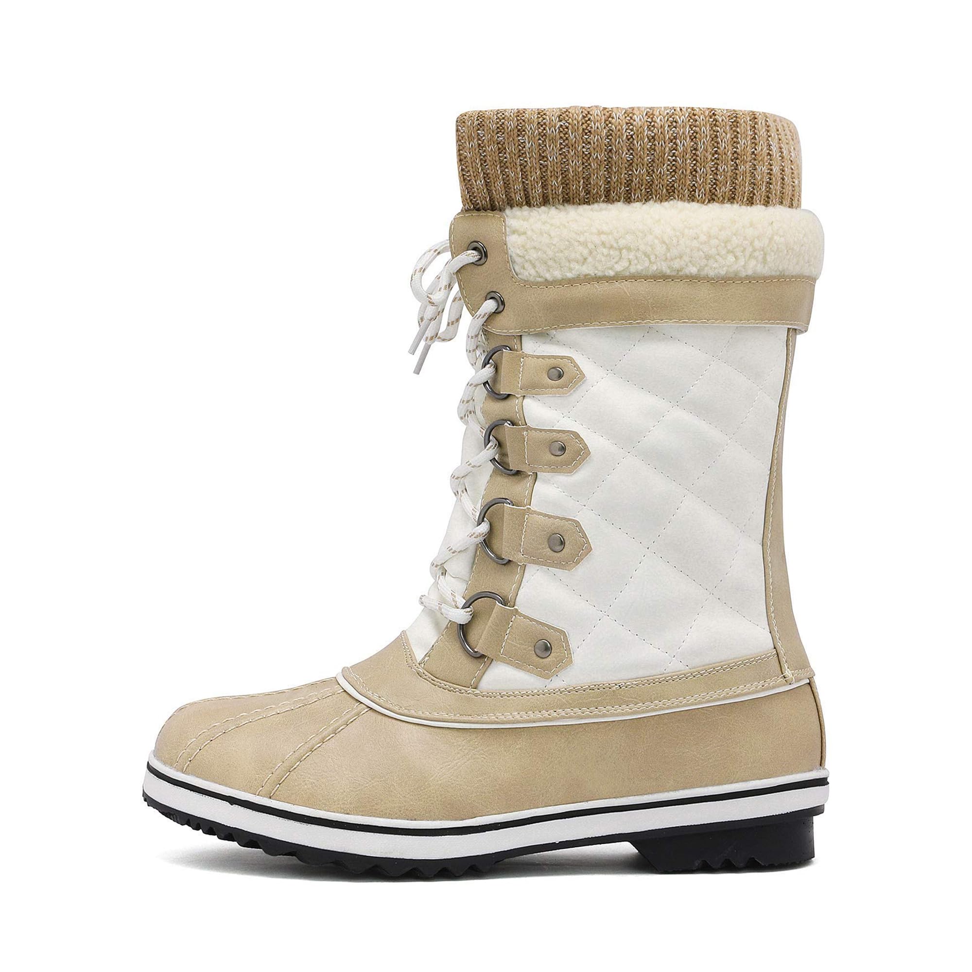DREAM PAIRS Women's Mid-Calf Waterproof Winter Snow Boots