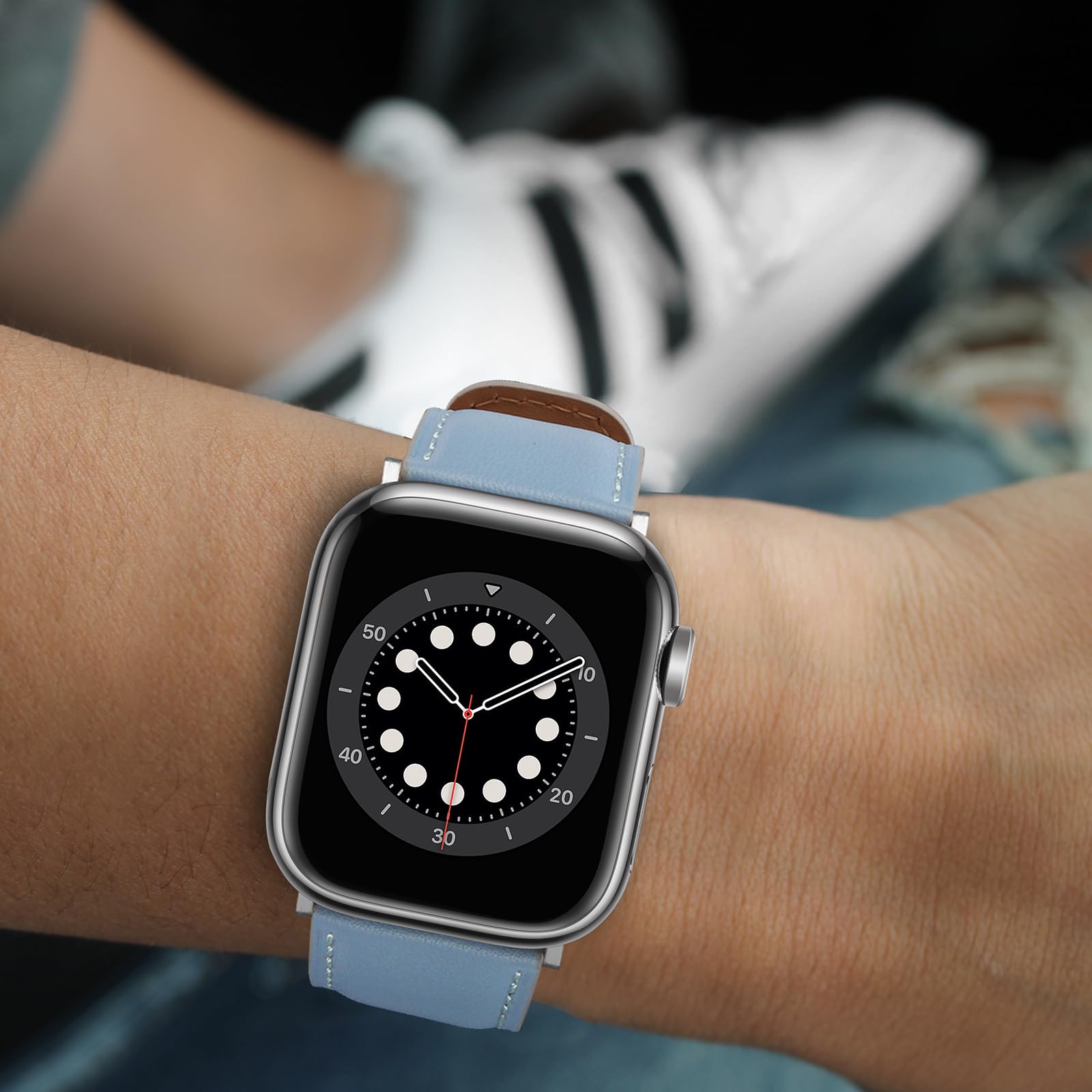 Tasikar Bands Compatible with Apple Watch Band 42mm (Series11/10) 41mm 40mm 38mm Men Genuine Leather Replacement Bands Compatible with Apple Watch SE Series 11 10 9 8 7 6 5 4 3, Black