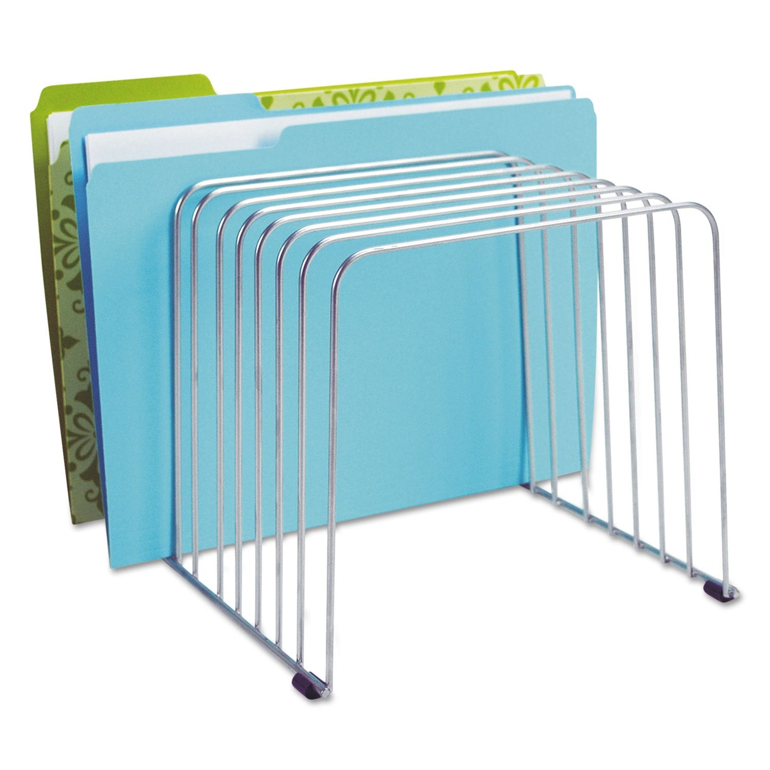 Fellowes Desktop Organizer, 11 Sections, 9" x 11.375" x 8", Wire, Silver (72012) | (72012)