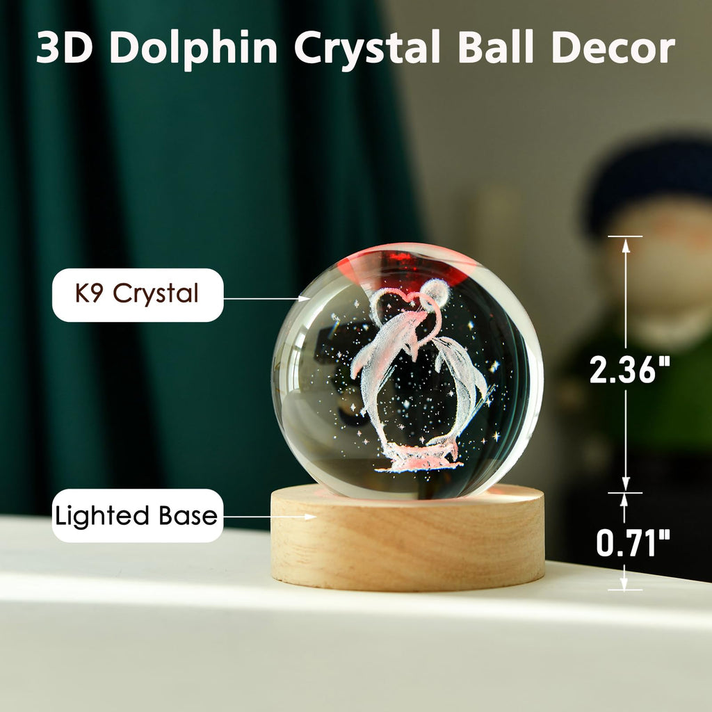 IFOLAINA Butterfly Crystal Ball Gifts Ideas for Girlfriend Wife Mom Couple Her Bithday Mothers Day 3D Butterfly on Sunflower Night Light Decorative Globes Room Decor