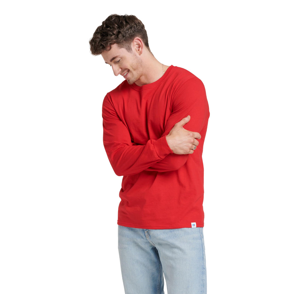 Russell Athletic Men's Dri-Power Long Sleeve Tees, Moisture Wicking, Odor Protection, UPF 30+