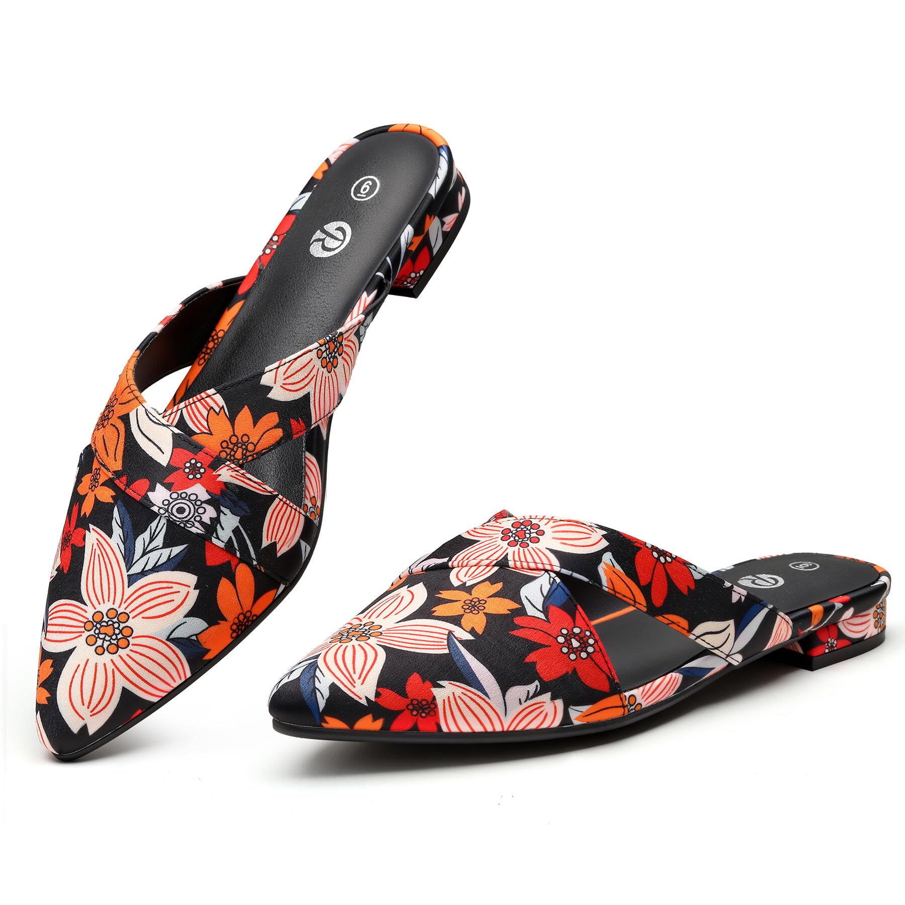 Rekayla Women's Mules Closed Pointed Toe Flats Backless Loafers Shoes for Women