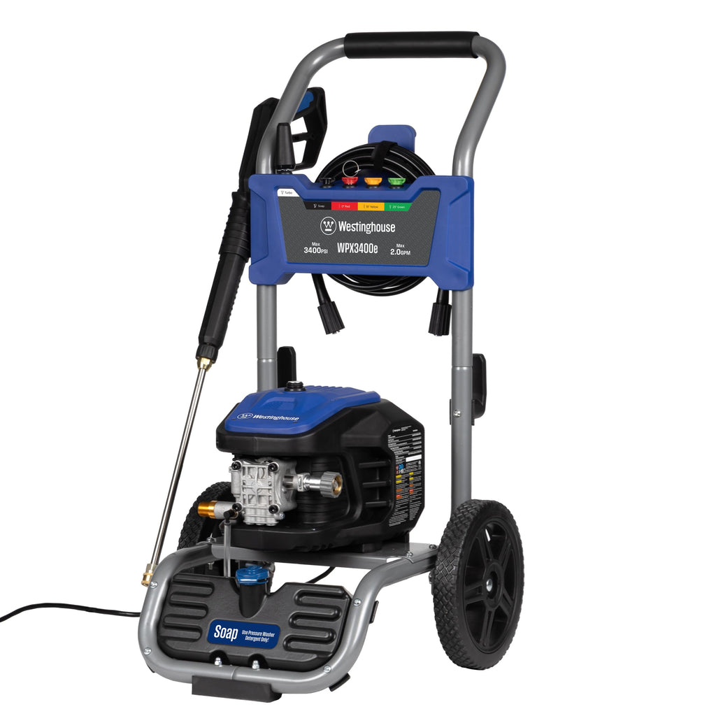 Westinghouse WPX2300e Electric Pressure Washer, 2300 Max PSI and 1.76 Max GPM, Induction Motor, Onboard Soap Tank, Spray Gun and Wand, 5 Nozzle Set, for Cars/Fences/Driveways/Homes/Patios/Furniture