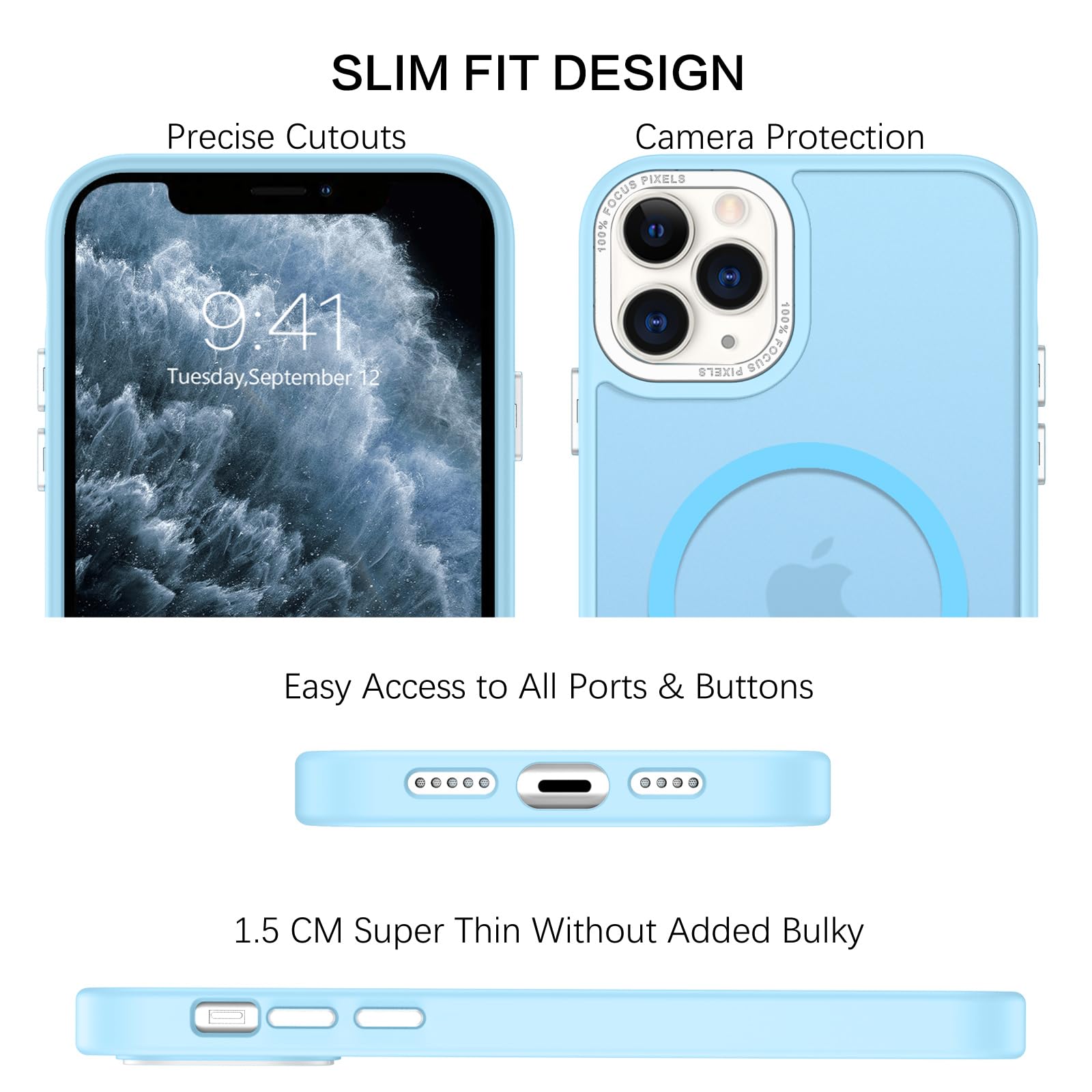 BENTOBEN for iPhone 11 Pro Case 2019 [Compatible with Magsafe] Translucent Matte Magnetic Phone Case iPhone 11 Pro 5.8" Slim Thin Shockproof Bumper Women Men Protective Cases Cover, Black
