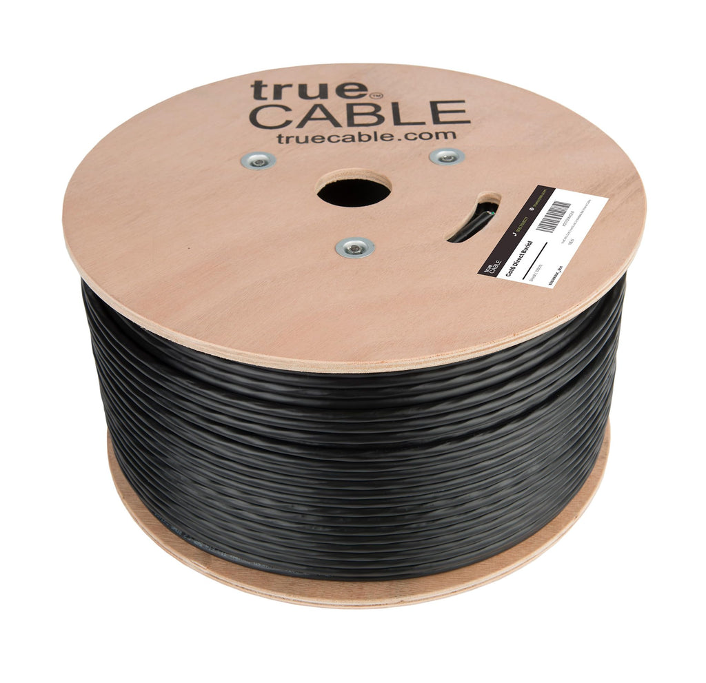 TRUE CABLE Cat6 Direct Burial Outdoor Bulk Ethernet Cable, Shielded F/UTP, 500ft, Brown, 23AWG Solid Bare Copper, Heavy Duty Outdoor, OSP Jacket, Waterproof, UV, 550MHz, PoE++ 100W (4PPoE)