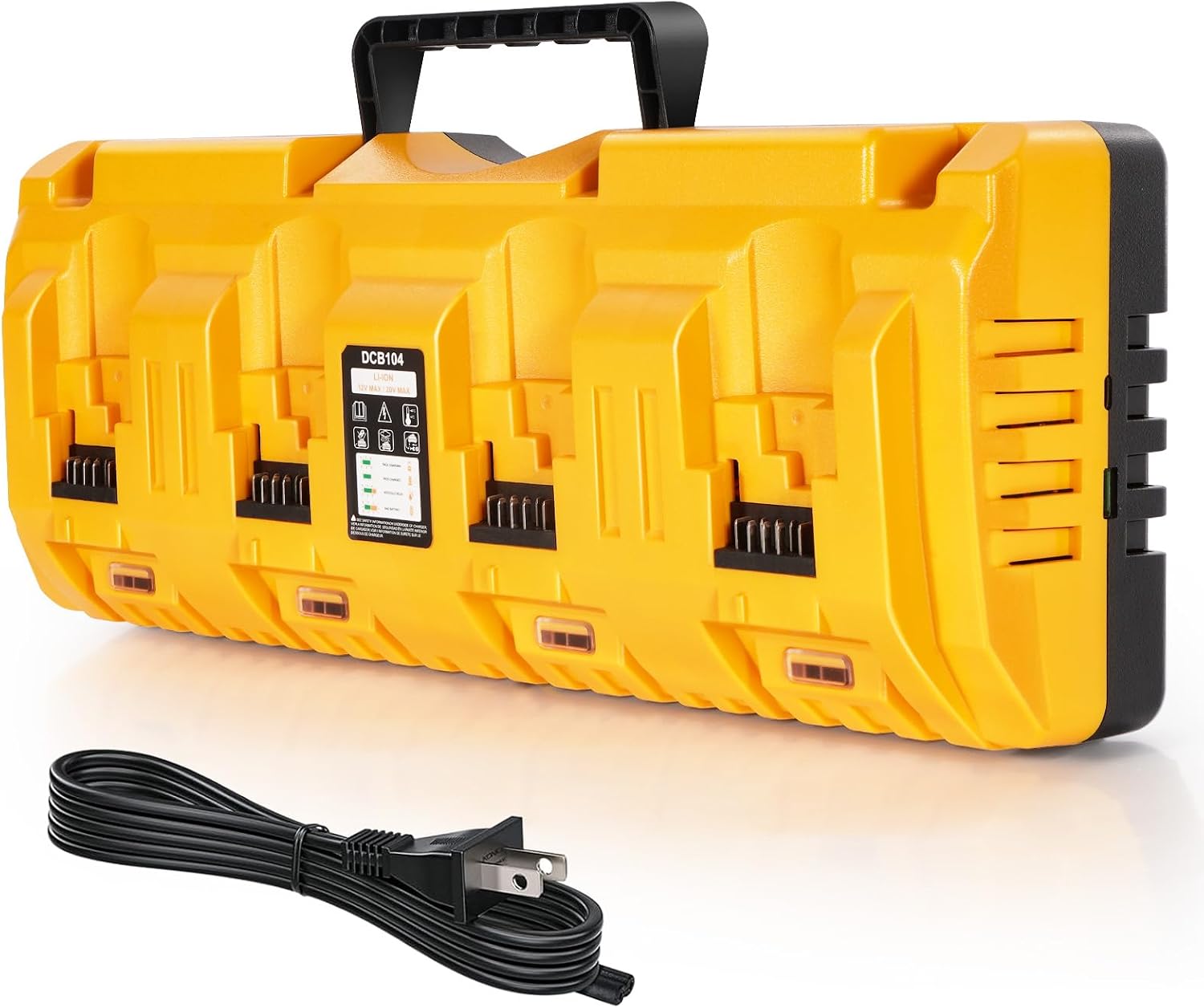 DCB104 Replacement for Dewalt Battery Charger Station, 4 Port Fast Rapid Charging Station with USB and Type-C Ports Compatible with All Dewalt 12V 20V Max Lithium Battery