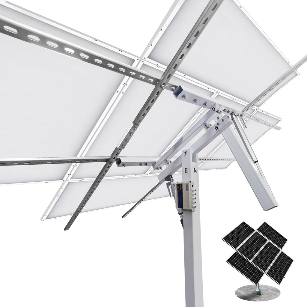 ECO-WORTHY 1200W Solar Tracker System: 6pcs 195W Monocrystalline Solar Panels, Dual-Axis Solar Tracking Kit with Tracker Controller for Shed Farm Yard Hut Field and Any Off-Grid