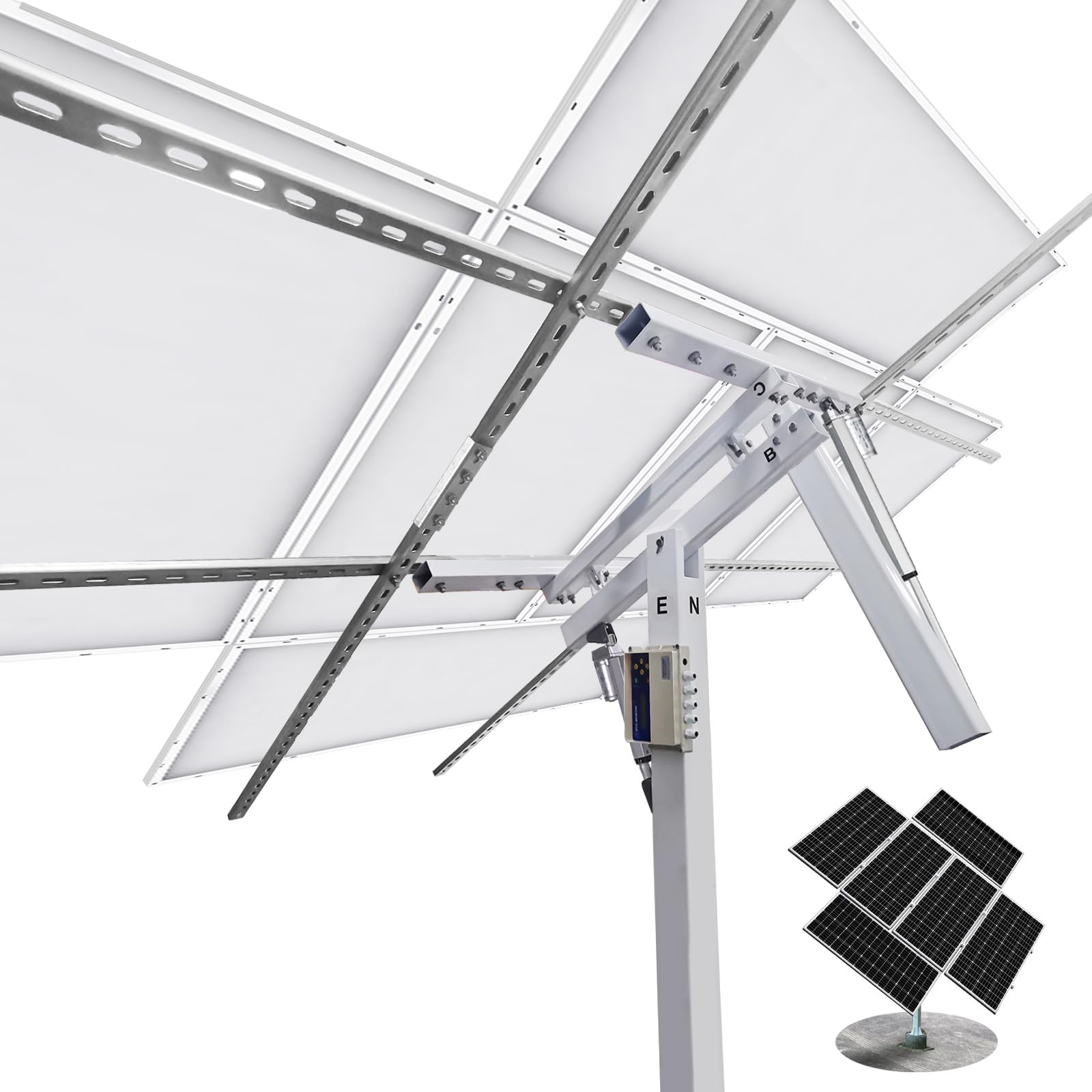 ECO-WORTHY 1200W Solar Tracker System: 6pcs 195W Monocrystalline Solar Panels, Dual-Axis Solar Tracking Kit with Tracker Controller for Shed Farm Yard Hut Field and Any Off-Grid