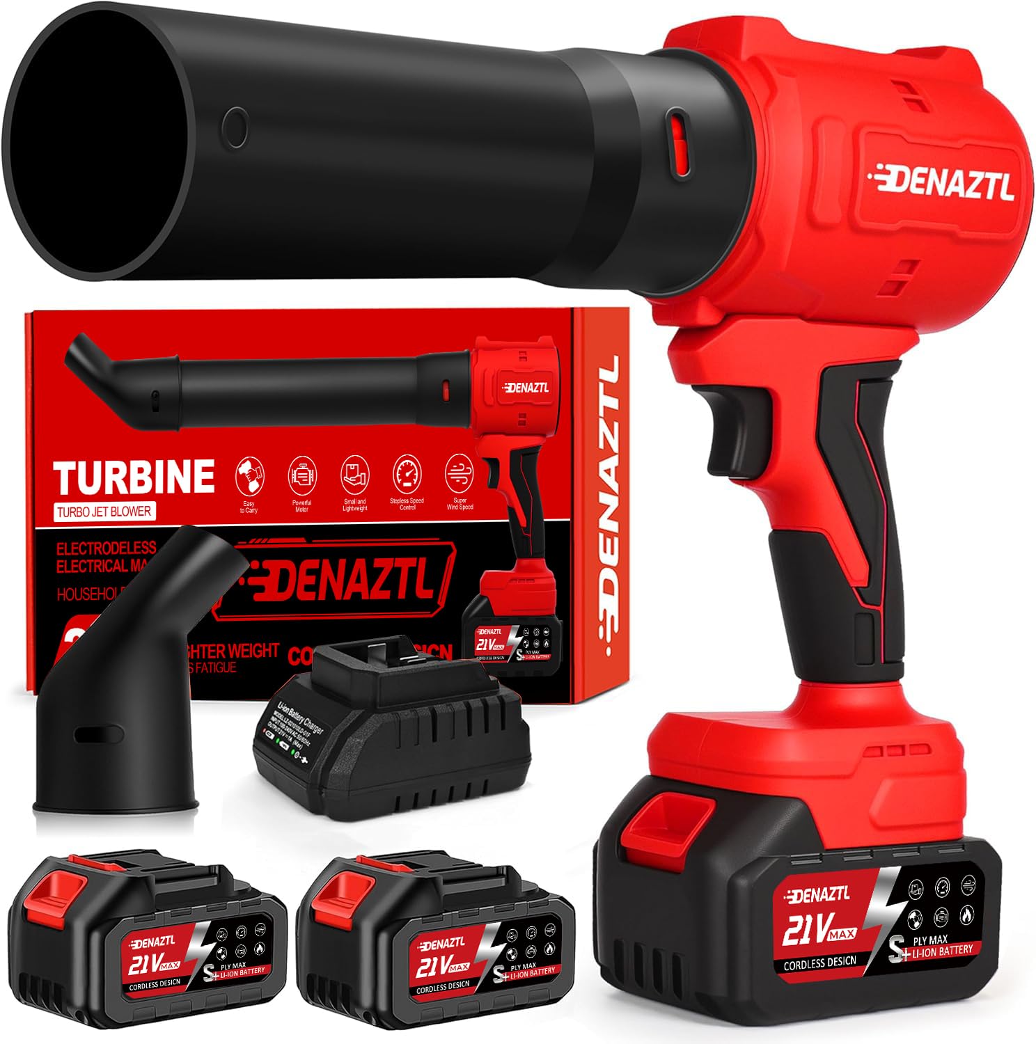 Electric Handheld Leaf Blower Cordless with 2X 4.0Ah Batteries and Charger, 650CFM 160MPH, 2 Extended Nozzles, Portable Mini Lightweight for Seniors Gift, Yard,Patio,Gutter,Lawn Care, Garden Tool