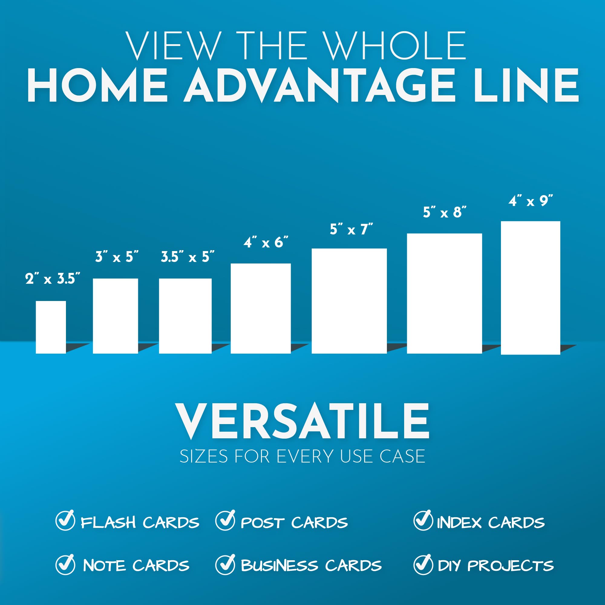 Home Advantage 2x3.5 Blank Index Cards - Our 50 Pack of Blank Note Cards Use Heavy Duty Cardstock to Make Them Bleed Proof - These Plain Index Cards Make Great Blank Business Cards & Blank Flashcards