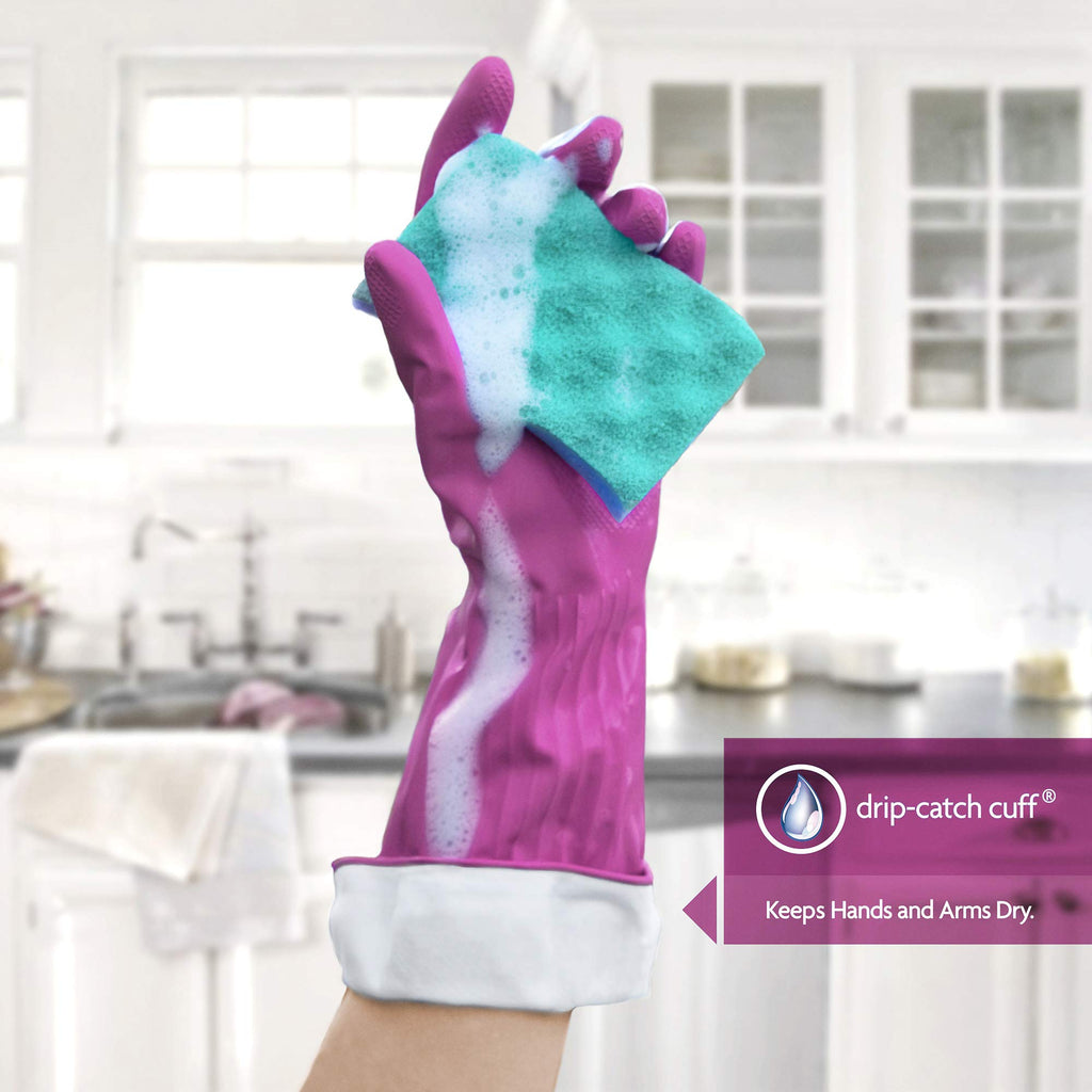 Playtex Living Reuseable Rubber Cleaning Gloves, Premium Protection Reusable Household Gloves, Large (Pack of 3)