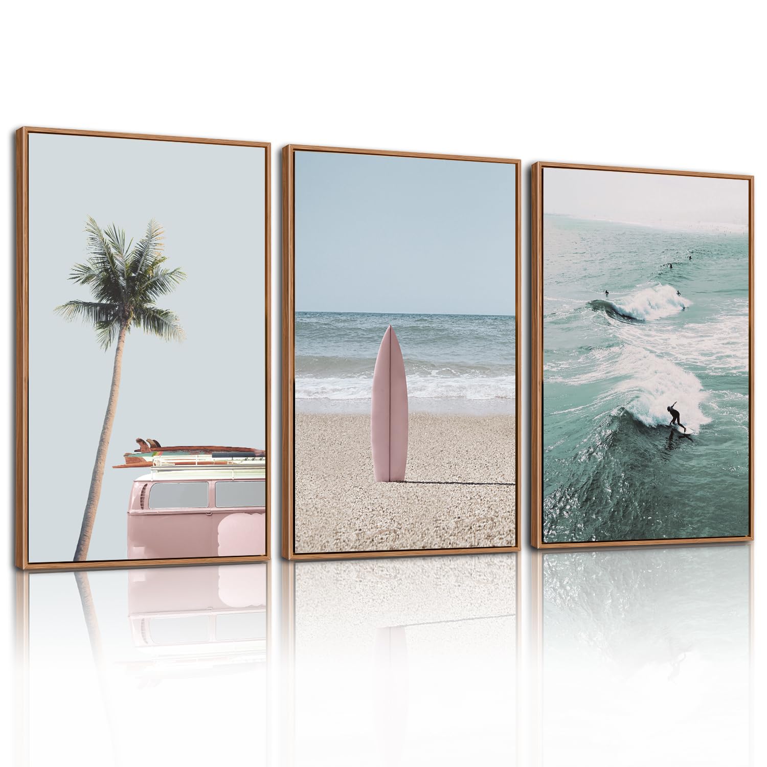 CHDITB Abstract Modern Framed Canvas Wall Art Set, Contemporary Artwork for Home Decor, Neutral Pastel Illustration Wall Painting, Nordic Minimal Zen Art Prints for Living Room Office-16 x24 x3