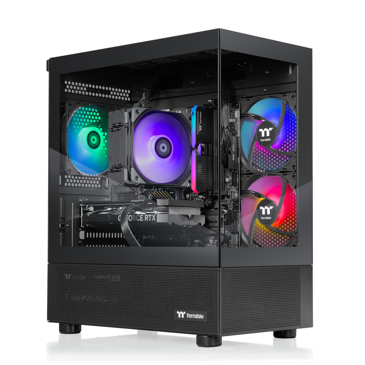 Thermaltake LCGS Quartz R66 Gaming Desktop (AMD Ryzen™ 5 5600, ToughRam DDR4 3600Mhz 16GB RGB Memory, AMD Radeon™ RX 6600, 1TB NVMe M.2, WiFi, Windows 11) S2QT-B550-R66-LCS