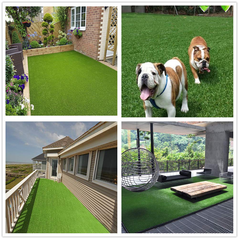 Petgrow 4FTx7FT Artificial Realistic & Thick Fake Mat for Outdoor Garden Landscape Pet Pad Dog Synthetic Grass Rug Turf