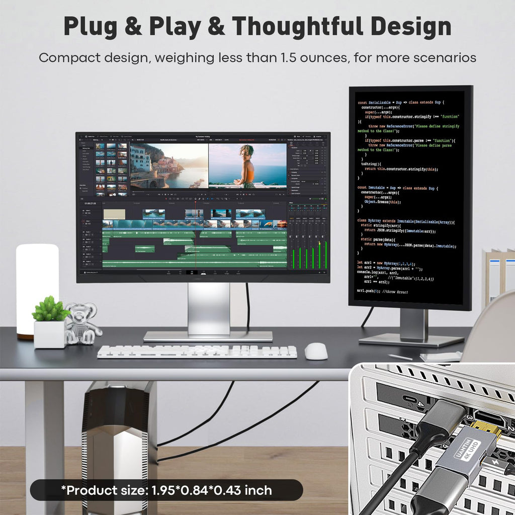 UANTIN HDMI to DisplayPort Adapter (4K 60Hz,1080p 120Hz) Uni-Directional Only, HDMI (Source) to DP (Display) Converter Male to Female for Laptop,AMD,NVIDIA,PS5,Xbox and More - 1 Pack
