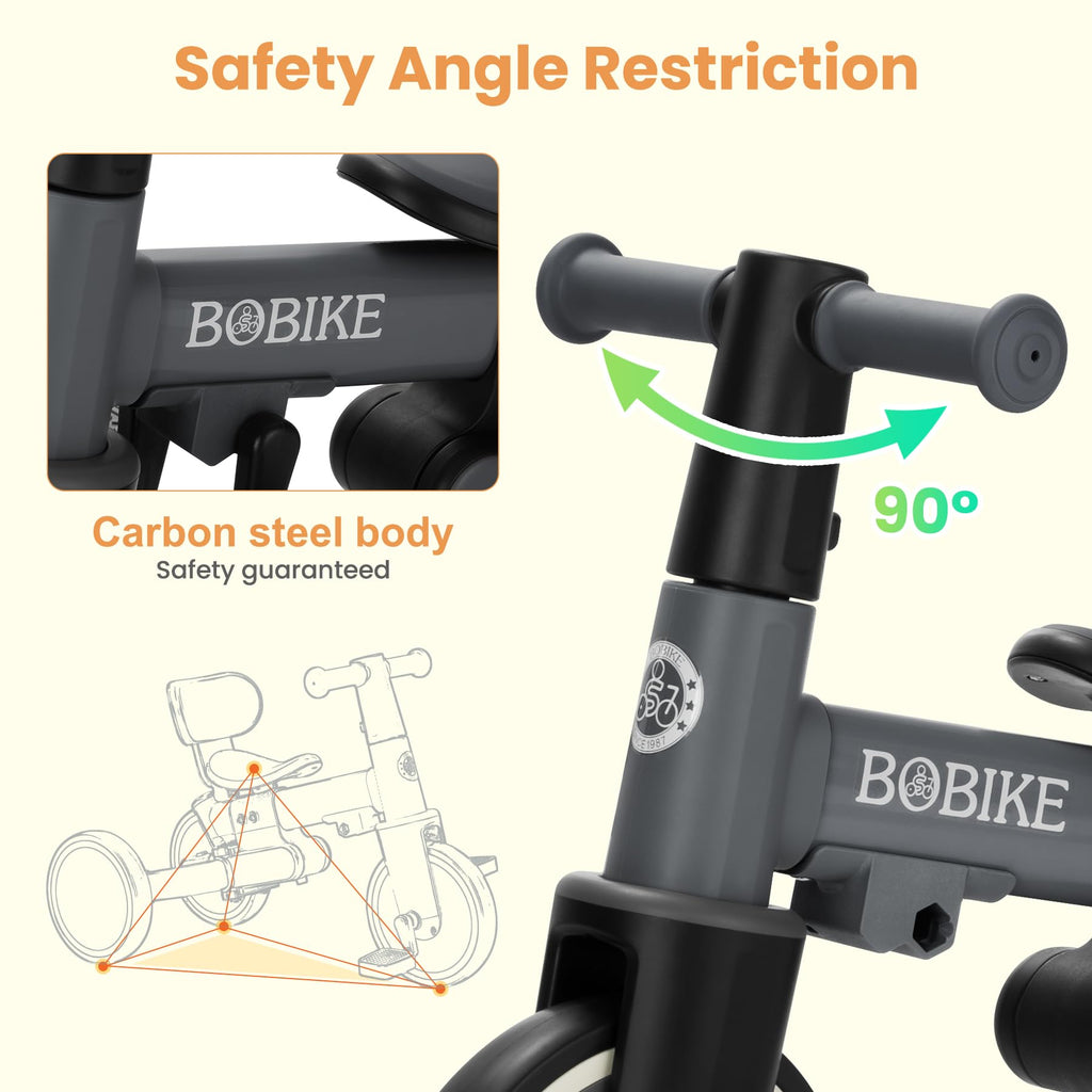 Toddler Bike with Push Handle,Tricycles for 1 to 3 Years Old, Toddler Tricycle with Push Handle for Boy Girl, Baby Balance Bike with Adjustable Seat Height and Removable Pedal (Black)