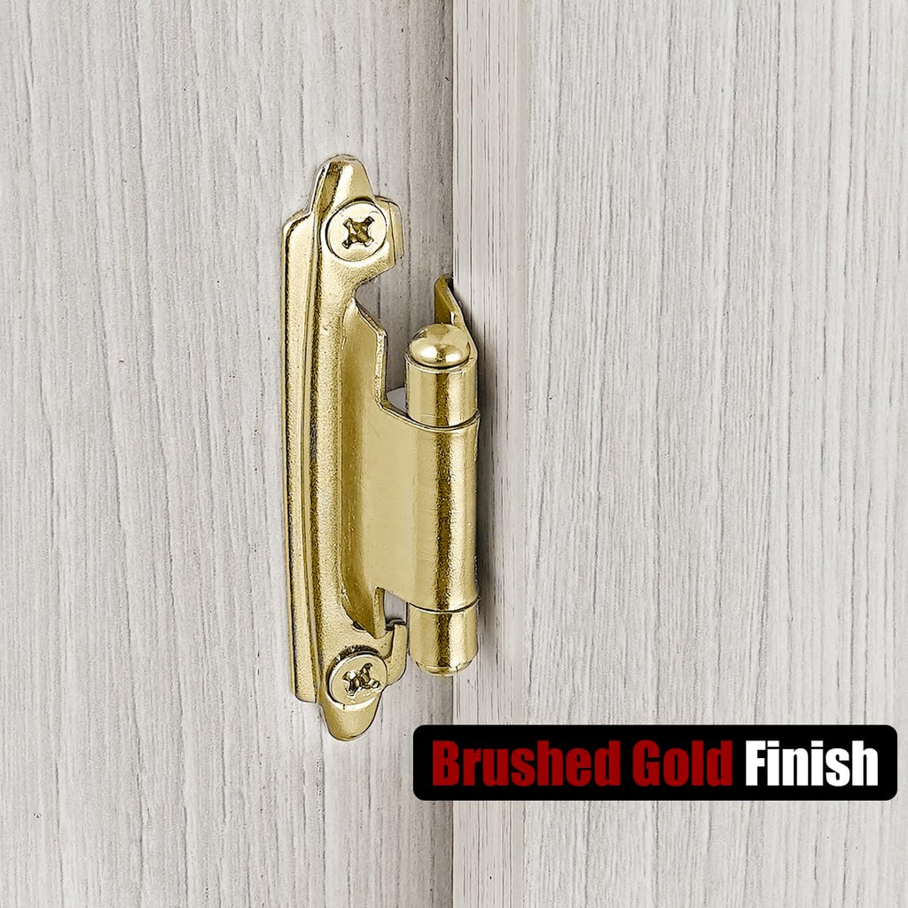 JQK 3/8 Inch Inset Cabinet Door Hinges Oil Rubbed Bronze, 4 Pack 2 Pairs Flush Face Mount Cupboard Self-Closing Kitchen Cabinet Hardware Hinges with Door Bumper, CH201-ORB-P4