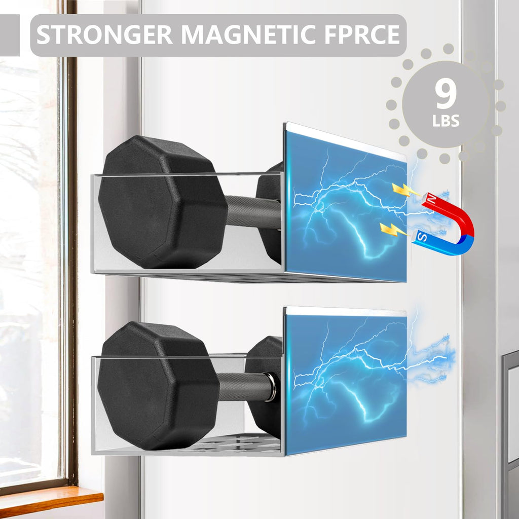 SMRCAD Magnetic Spice Rack Organizer for Fridge Seasoning Organizer for Kitchen storage with Screw Magnetic Shelf with Hook for Refrigerator and Oven (4pack1hook-Bronze)