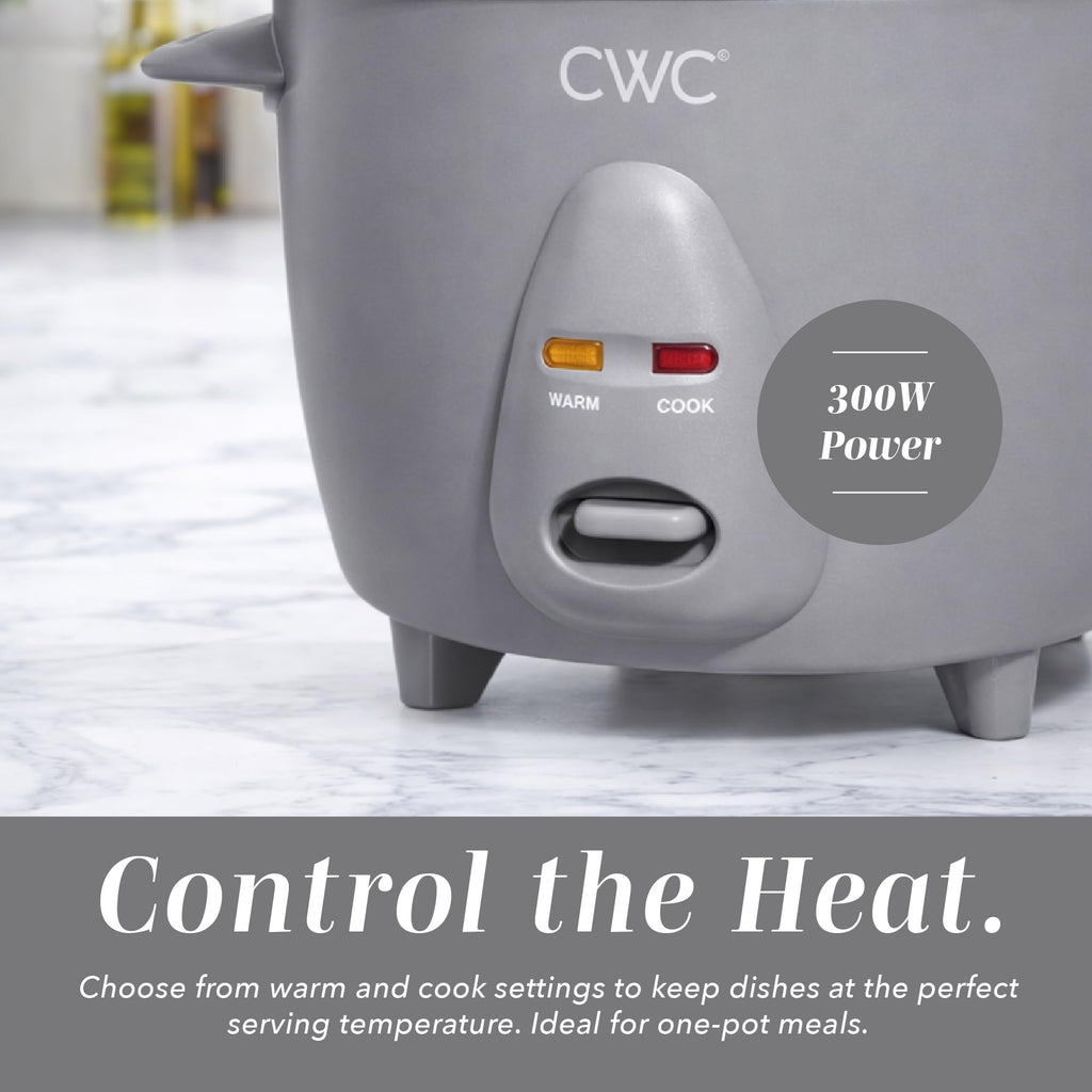 COOK WITH COLOR 6 Cup Rice Cooker 300W - Effortless Cooking and Perfectly, Cooks 3 Cups of Raw Rice for 6 Cups of Cooked Rice, Floral Blue