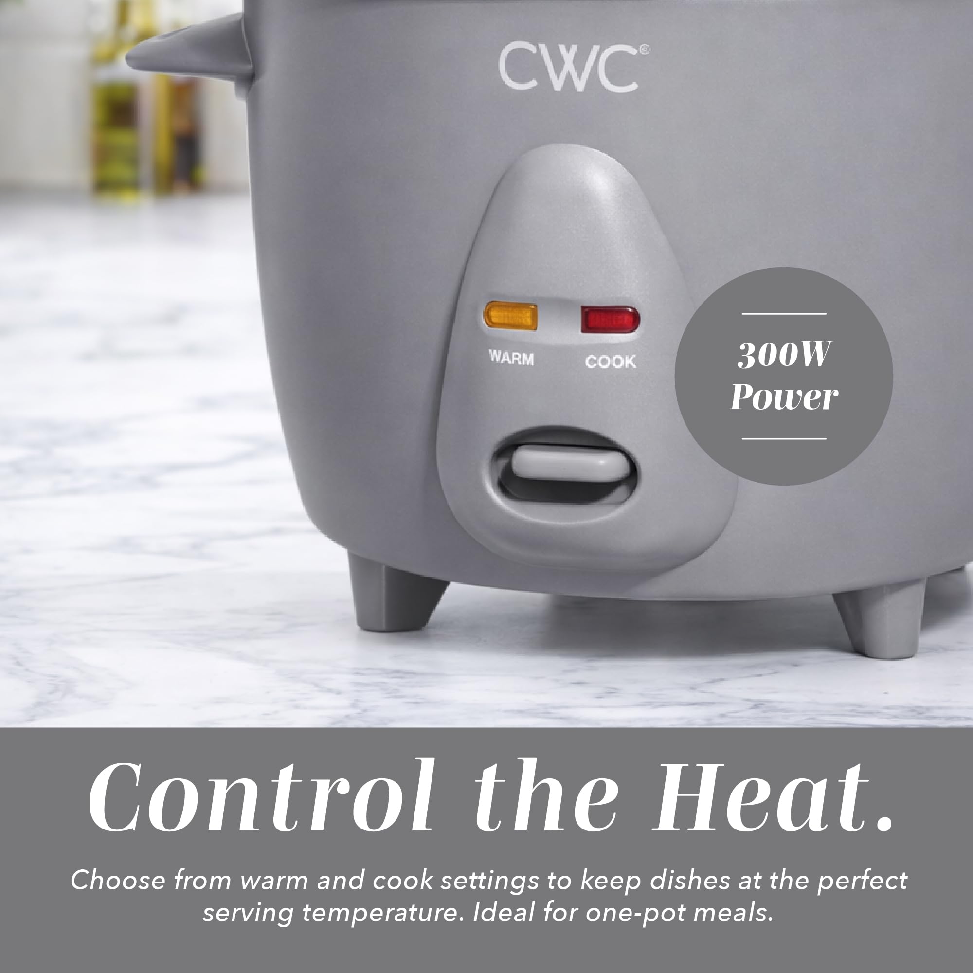 COOK WITH COLOR 6 Cup Rice Cooker 300W - Effortless Cooking and Perfectly, Cooks 3 Cups of Raw Rice for 6 Cups of Cooked Rice, Floral Blue