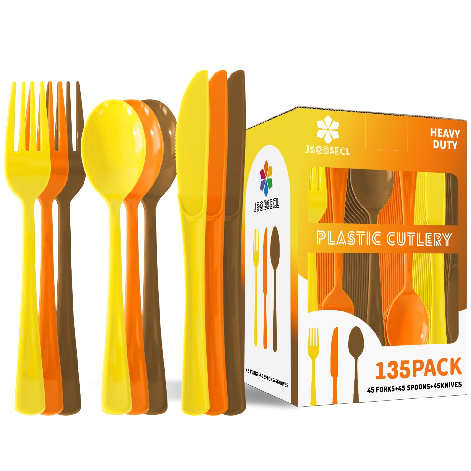 150 Pack Plastic Silverware,Disposable Cutlery Set Heavy Duty Utensil Sets 50 Forks 50 Knives 50 Spoons for Brithday, Wedding,Home School Party Picnics Restaurant Outdoor Events (Black)