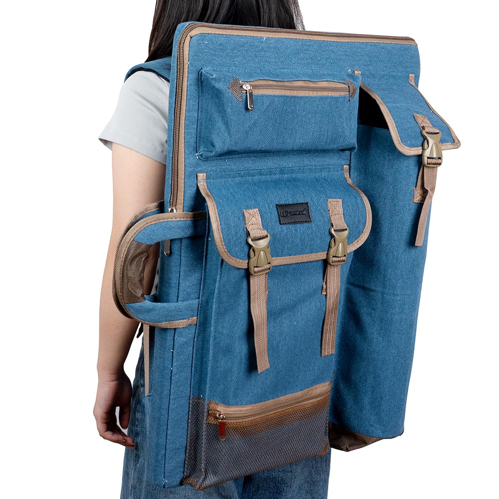 TRANSON Art Portfolio Case Artist Backpack Canvas Bag Large 26” x 19.5”