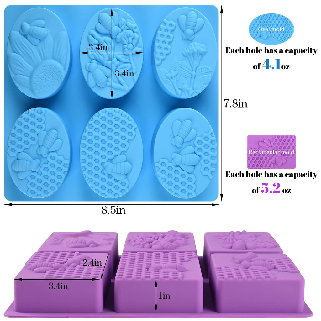 Sakolla 2 Pack Insect Silicone Soap Molds, 6-Cavity Dragonfly Butterfly Ladybug Shape Silicone Molds for Soap Making, DIY Baking Mold for Lotion Bars, Chocolate, Candy, Muffin, Biscuit, Cookie Pans