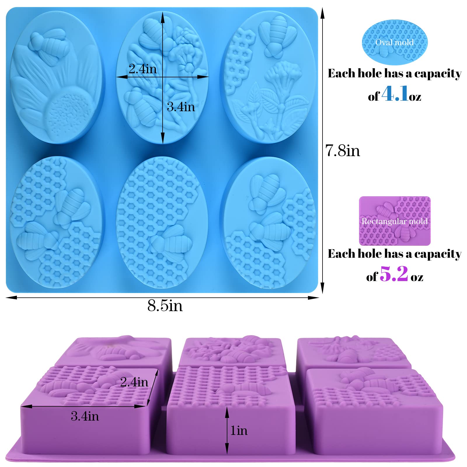 Sakolla 2 Pack Insect Silicone Soap Molds, 6-Cavity Dragonfly Butterfly Ladybug Shape Silicone Molds for Soap Making, DIY Baking Mold for Lotion Bars, Chocolate, Candy, Muffin, Biscuit, Cookie Pans