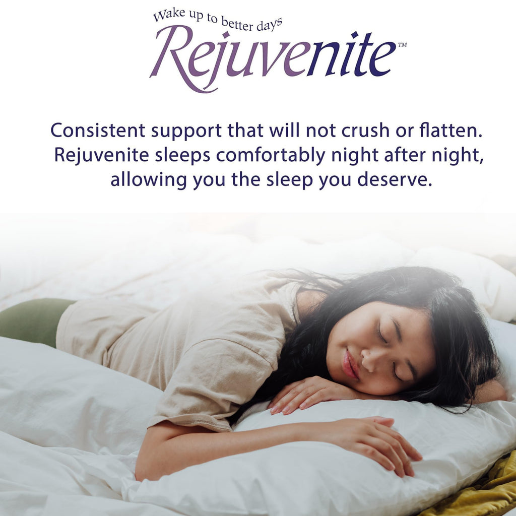 RejuveNite® American Talalay Latex Pillow - Medium Support, Standard High Profile - 100% Cotton Sateen Cover – Made in USA