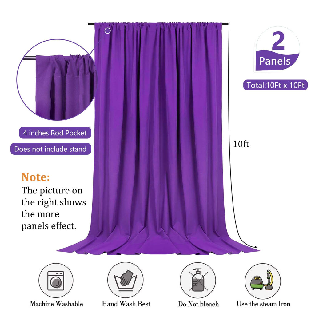 10 x 10 Feet Black A Backdrop Curtain for Partie, Background Curtains for Photoshoot, Birthday, Wedding, Halloween, Thanksgiving, Christmas, New Year Party Decorations 5Ft x 10Ft, 2 Panels