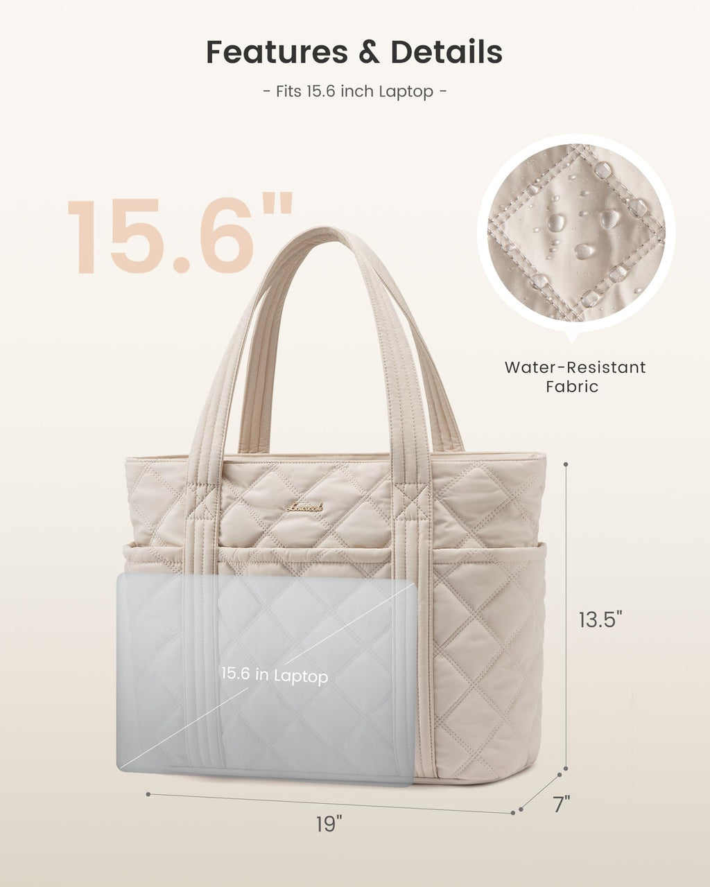 LOVEVOOK Puffer Tote Bag for Women, Puffy Work Handbag with Cup Holder, Travel Carry On Bag with Zipper for Teacher Nurse Gym