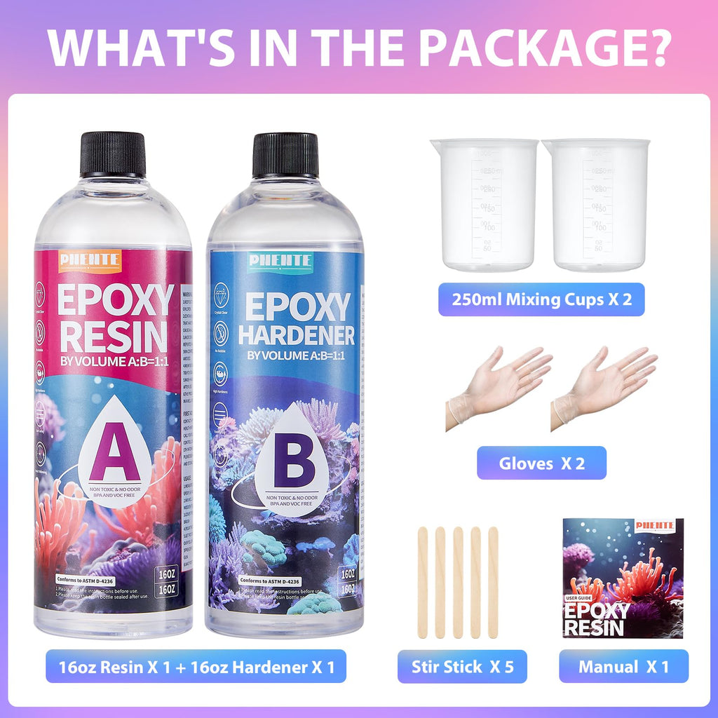1 Gallon Epoxy Resin Kit, Crystal Clear and Hard Upgraded 2 Part Resin and Hardener for Casting Coating, Countertop, Table top, Art DIY Handcraft Jewelry
