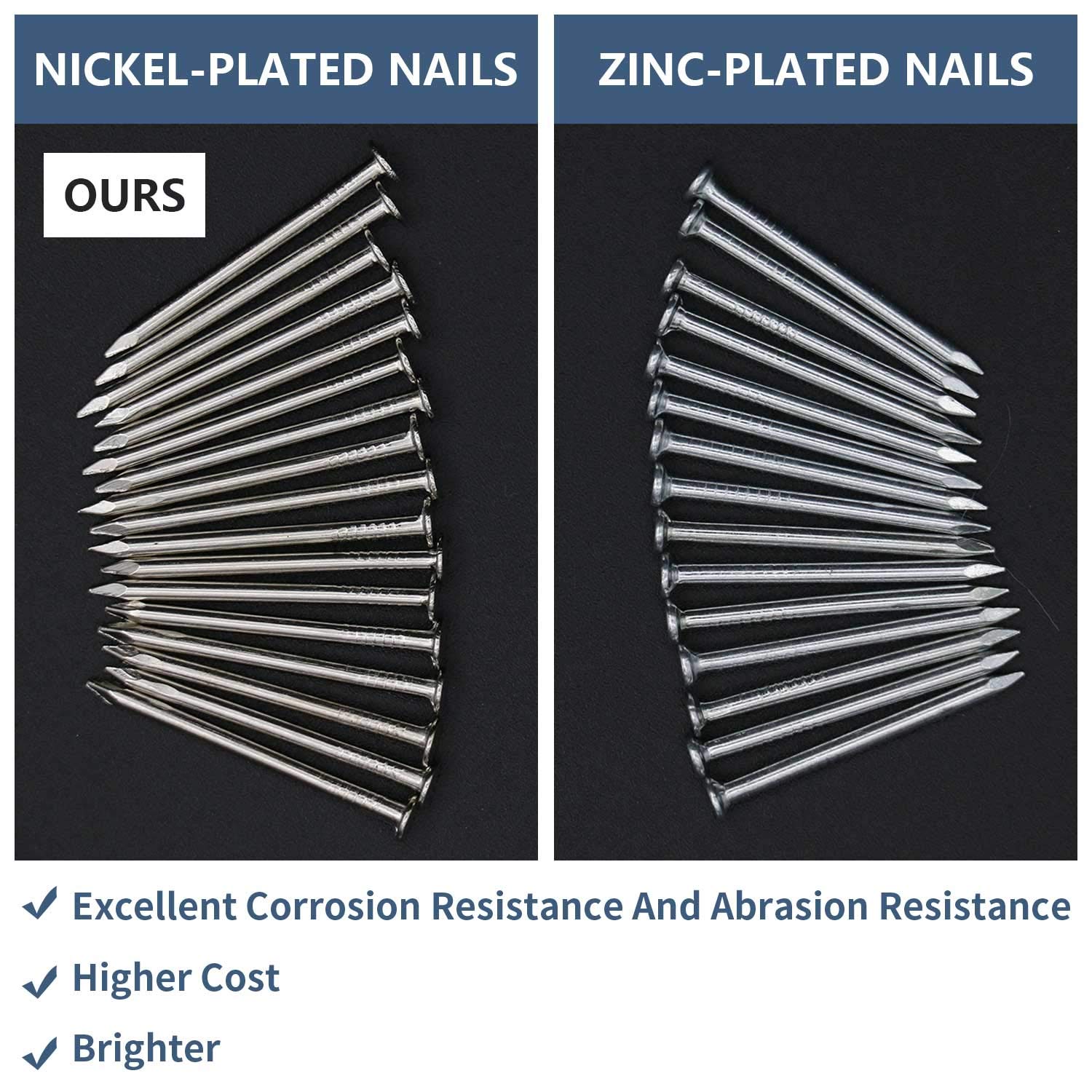 240pcs Gold Hardware Nails, 1-1/2” × 14 Ga Brass Plated Wood Nails, Nails for Hanging Wall Decor, Finishing Nails, Picture Hanging Nails, Wall Nails, Roofing Nails