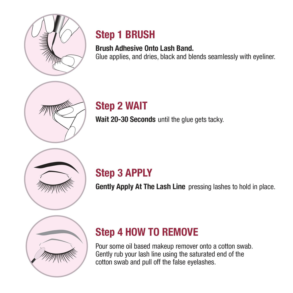 i-ENVY By KISS Super Strong Hold Eyelash Adhesive Waterproof, Long-Lasting Strip Lash Glue, Natural-Looking Allergy & Latex Free with Brush Applicator (Black, 3 Pack)