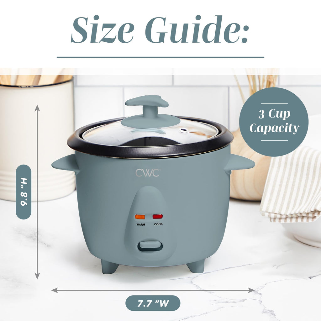 COOK WITH COLOR 6 Cup Rice Cooker 300W - Effortless Cooking and Perfectly, Cooks 3 Cups of Raw Rice for 6 Cups of Cooked Rice, Floral Blue