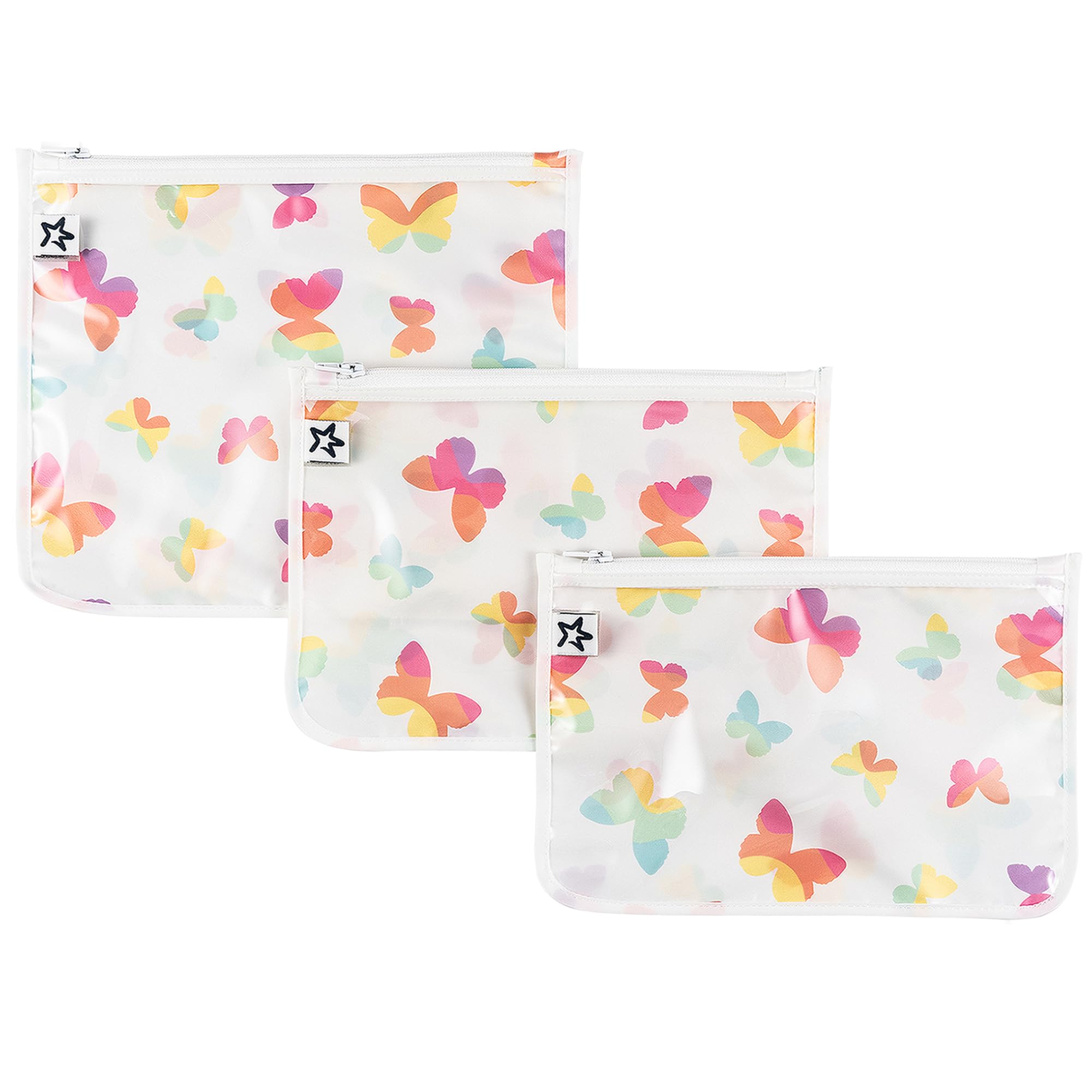 Tiny Twinkle Diaper Bag Organizing Pouches|3 Pack Mess-Proof Clear Front Travel Organizer Bags&TSA Approved Toiletry Bag Set for Baby and Mom Essentials