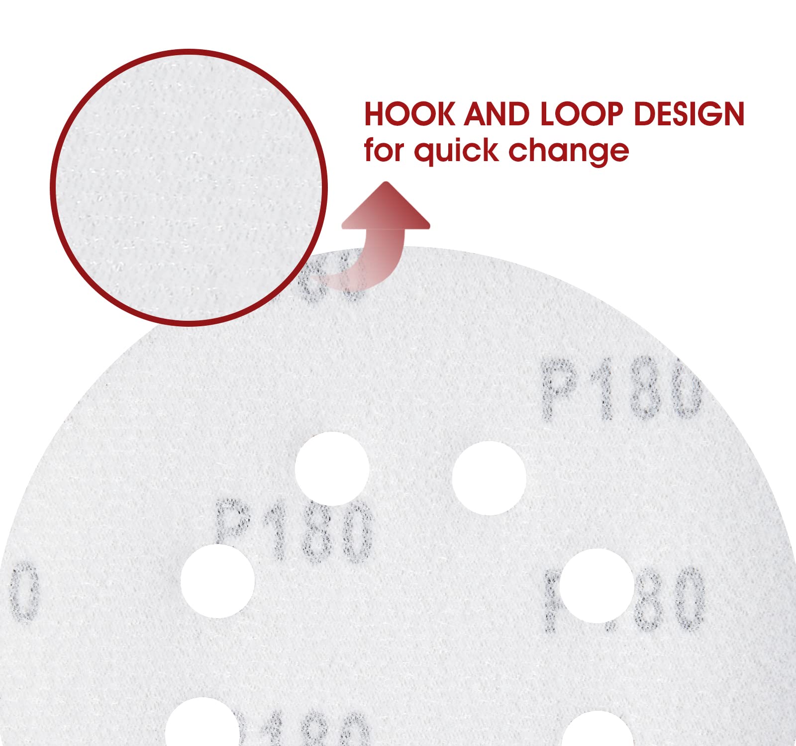 S SATC 72 PCS 5 Inch 8 Hole Hook and Loop Adhesive Sanding Discs Sandpaper for Random Orbital Sander 40 60 80 120 180 240 320 Grits