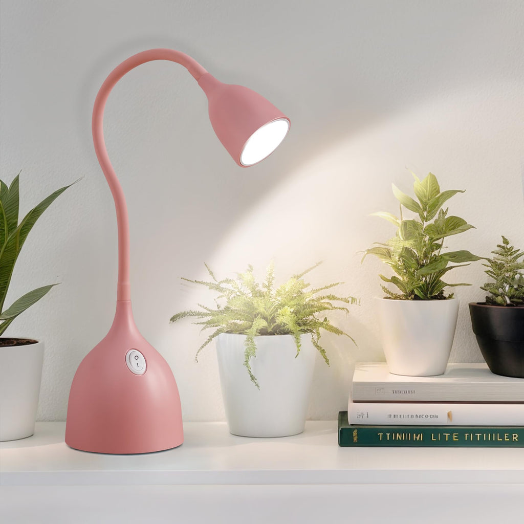 EJIAXIN Gooseneck Desk Lamp 360° LED Flexible Reading Light Small Desk Lamps for Small Spaces Home Office Bedroom College Dorm Desk Bookshelf Nightstand Table Lamp (Purple)