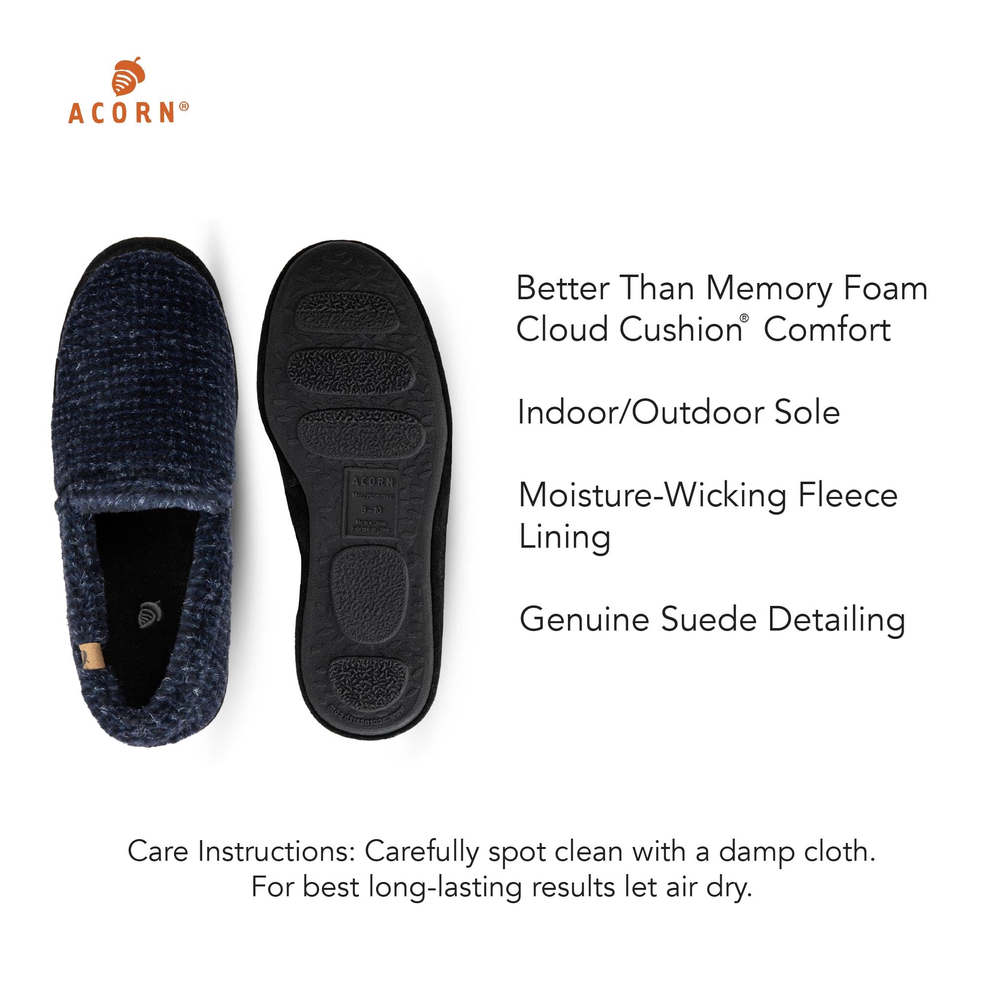 Acorn Men's Memory Foam Slippers