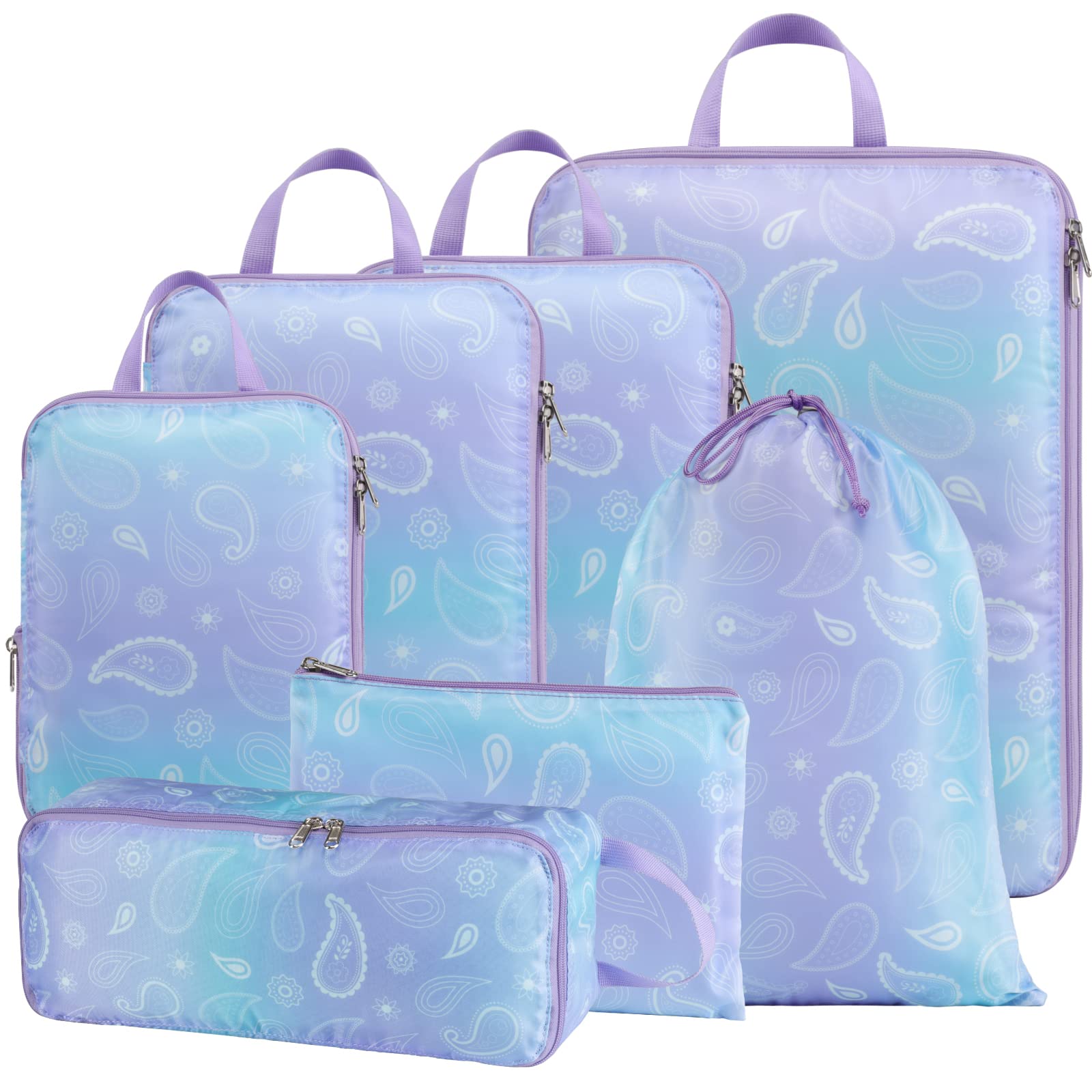 Cambond Compression Packing Cubes for Travel - Lightweight Expandable Travel Bags Luggage Organizers Travel Essentials Compression Cubes for Travel Space Saver for Carry on Suitcases Organizer