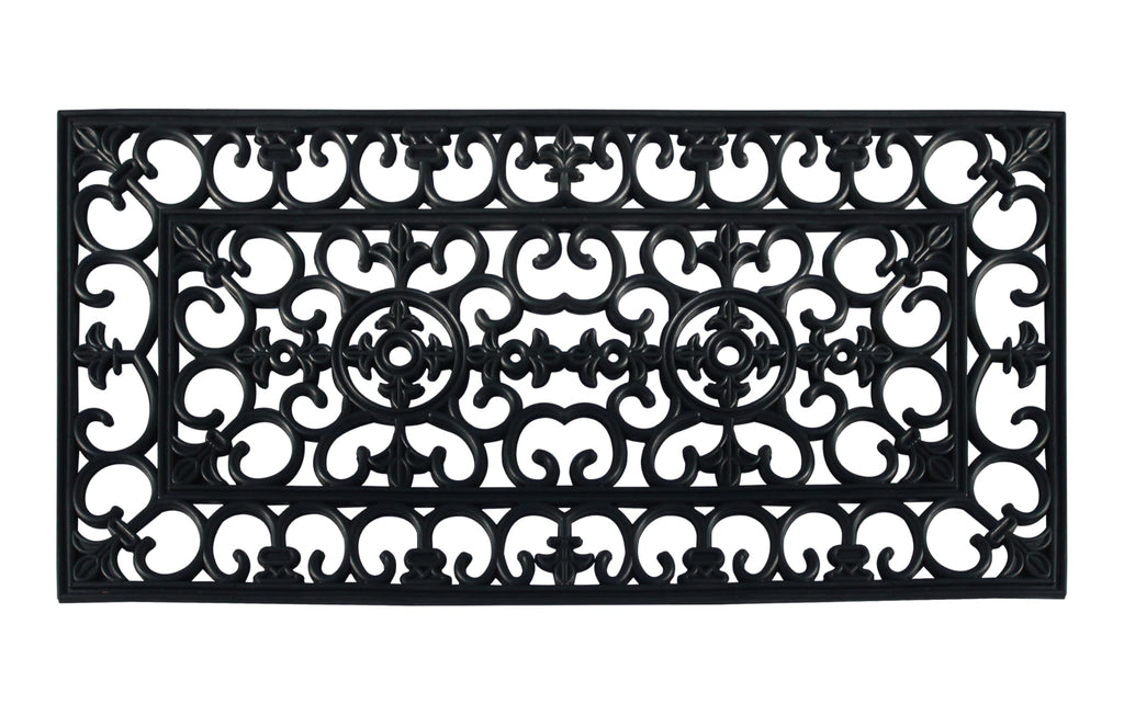 A1 Home Collections 19-LB Heavy Duty Rubber Doormat 24"×57" - Won't Blow Away | Outside Front Door Mat, Mud Dirt Scraper, Non-Slip Drainage Mat for Entryway Patio Garage, All-Weather, 100% Rubber Mats