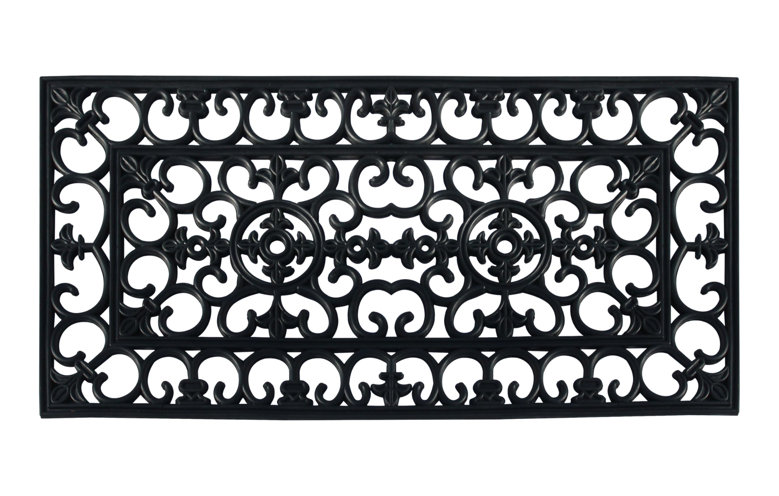 A1 Home Collections 19-LB Heavy Duty Rubber Doormat 24"×57" - Won't Blow Away | Outside Front Door Mat, Mud Dirt Scraper, Non-Slip Drainage Mat for Entryway Patio Garage, All-Weather, 100% Rubber Mats