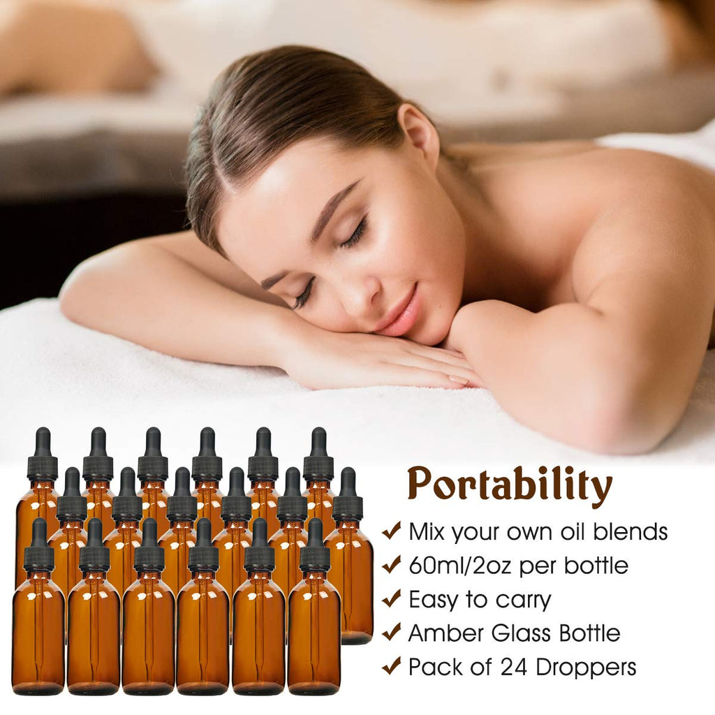 Eternal Moment 1 oz Eye Dropper Bottle(48 Pack), 30ml Amber Glass Bottles with Glass Eye Dropper for Essential Oils, Chemistry Lab Chemicals, Colognes & Perfumes