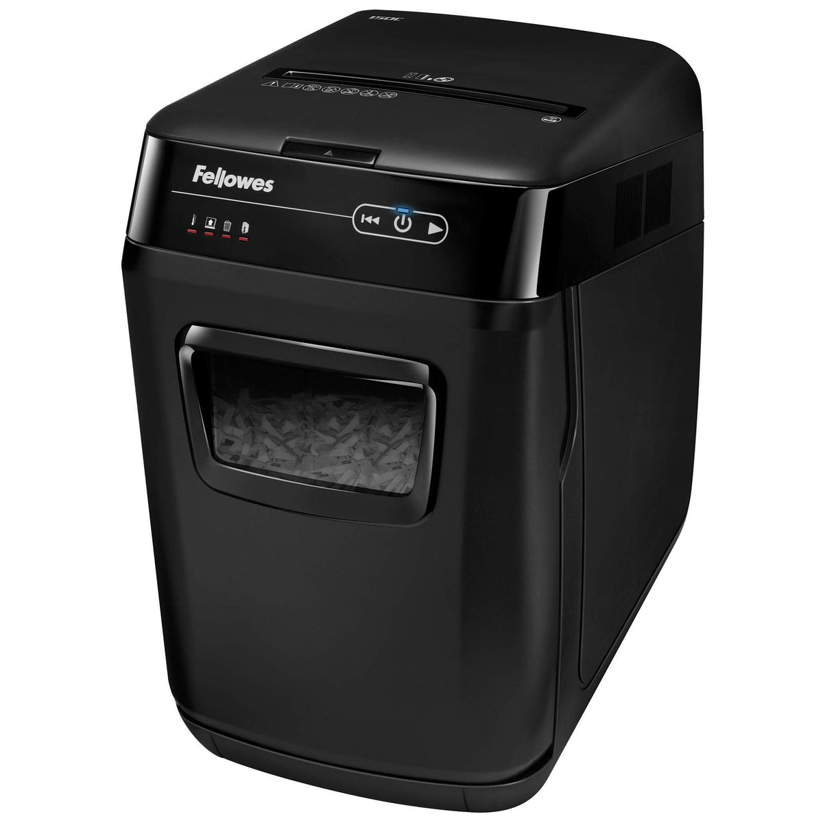 Fellowes AutoMax Micro-Cut 100M Commercial Office Auto Feed 2-in-1 Paper Shredder with 100-Sheet Capacity, Black