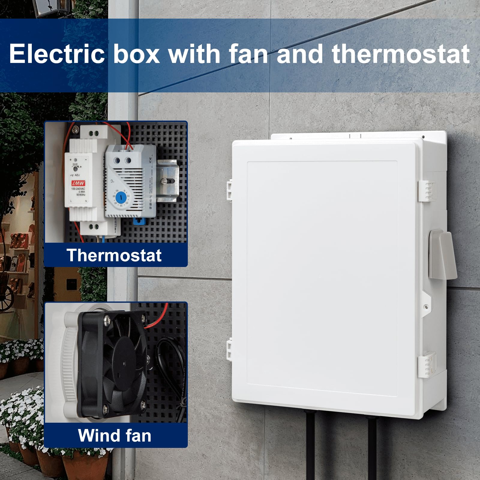 Namunanee Outdoor Electrical Junction Box, ABS Water Resistant Enclosure with Internal Mounting Panel & Hinged Cover, 9.2" H* 7" L* 4.6" W