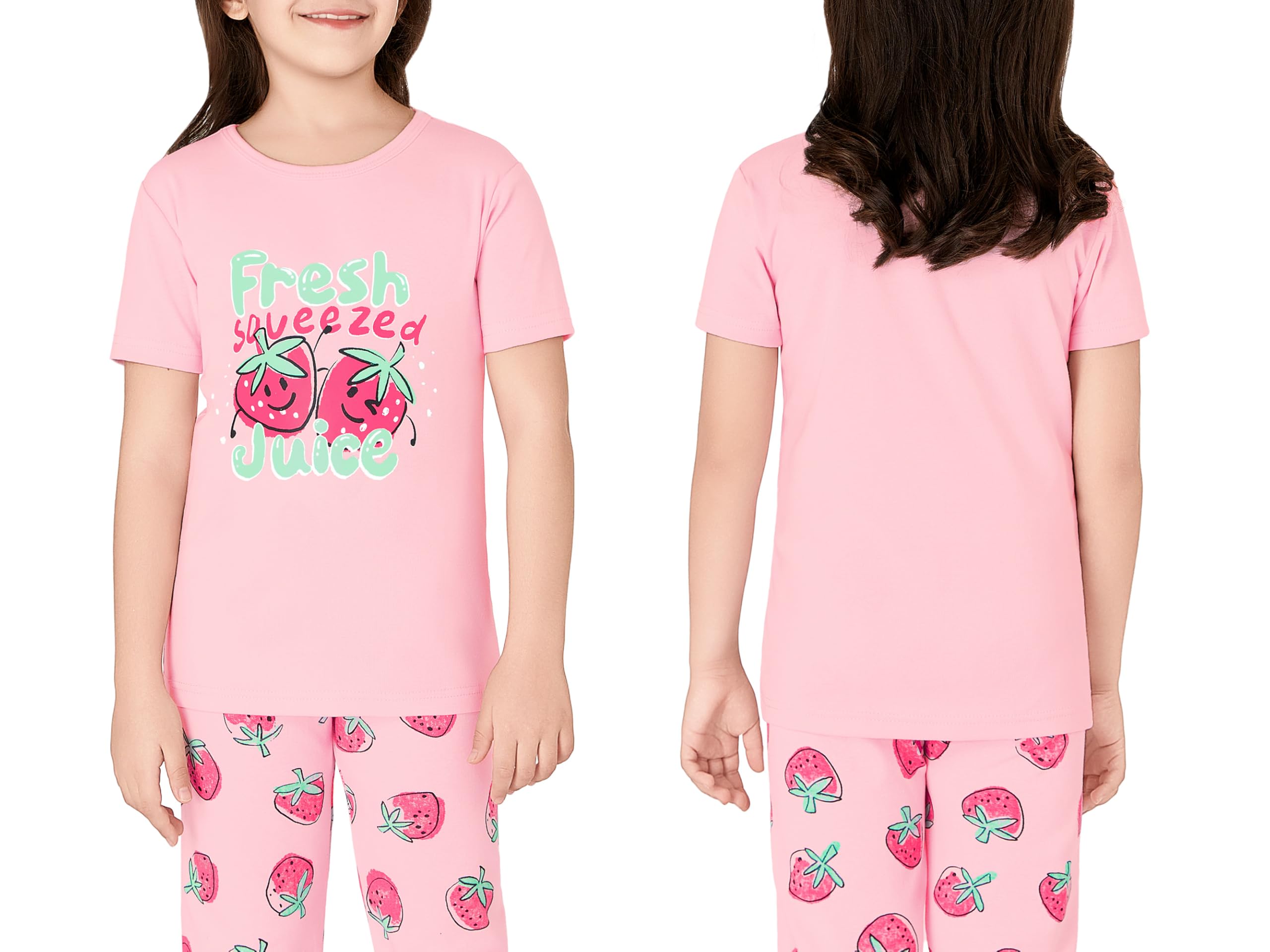 Topgal Little & Big Girls Cotton Knit Pajama 3-Piece Shorts Pants Summer PJ Set Size 4-14