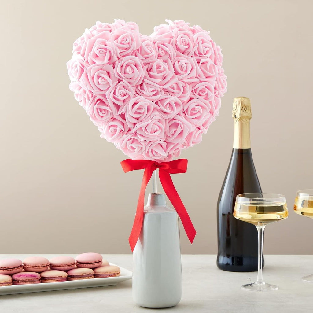 Bright Creations Artificial Flowers Foam Rose Heads - 3 x 1.2 in, Mixed Pink Shades, 100 Pack - Foam Roses for Flower Wall & Garland Backdrops, Wedding & Bridal Shower Decor