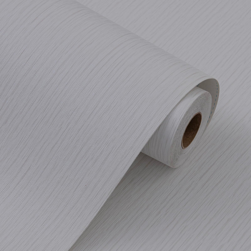 Grasscloth Peel and Stick Wallpaper 20.8"x394" Gray Thick Fabric Textured Linen Classic Faux Grassweave Neutral Removable Wallpaper Vinyl Film Roll for Home Use