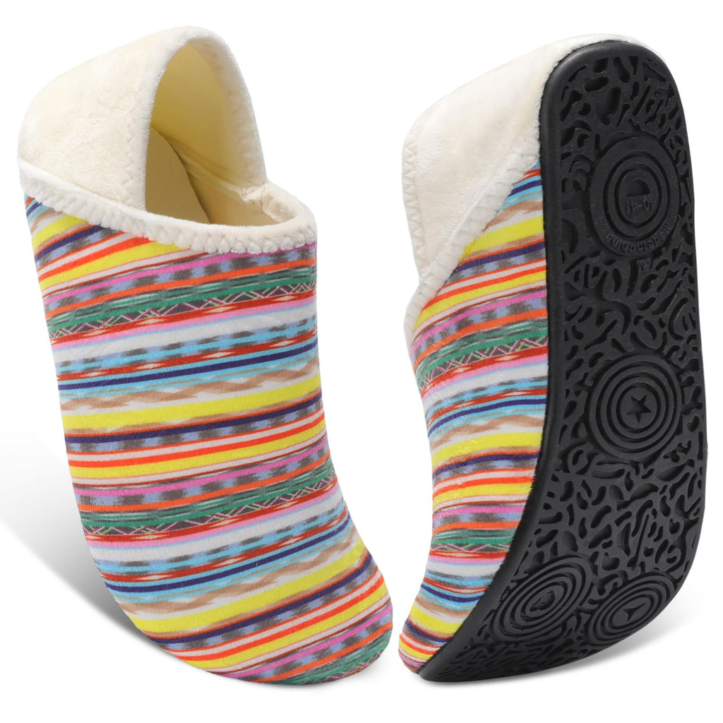 XIHALOOK House Slippers for Women Men Cozy Sock Shoes with Soft Rubber Sole Slip On for Indoor/Outdoor